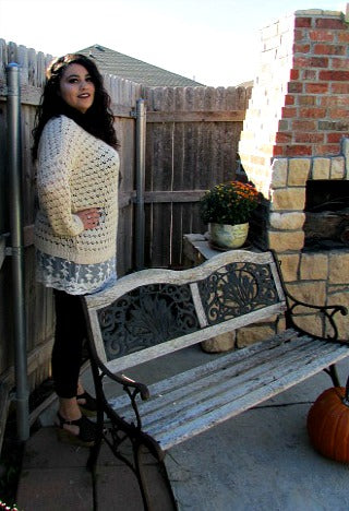 lace bottom plus size sweater