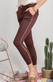 Leopard trim pant