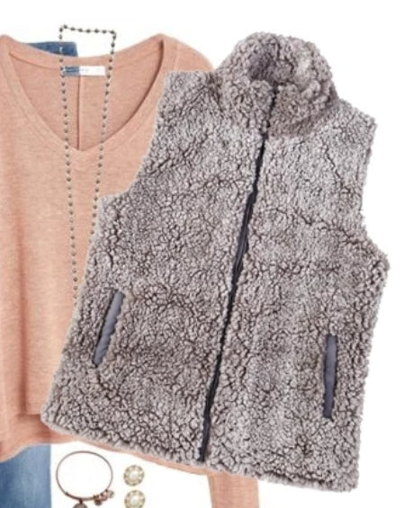 Plus size sherpa vest