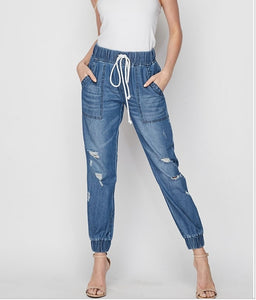 Denim joggers
