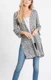 Grey leopard kimono