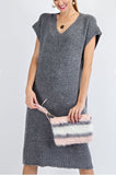 Distressed sweater vest dress